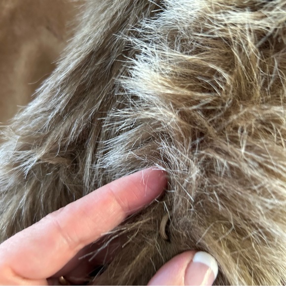 Gorgeous 100% Genuine Leather Faux Fur Penny Lane Long Jacket Coat Size Large - Picture 15 of 16